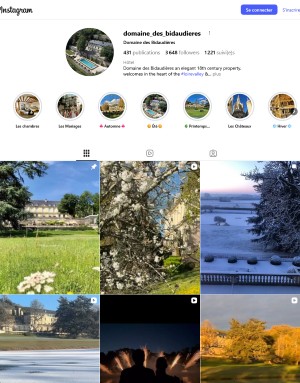 Aperçu du compte Instagram du domaine des Bidaudières
